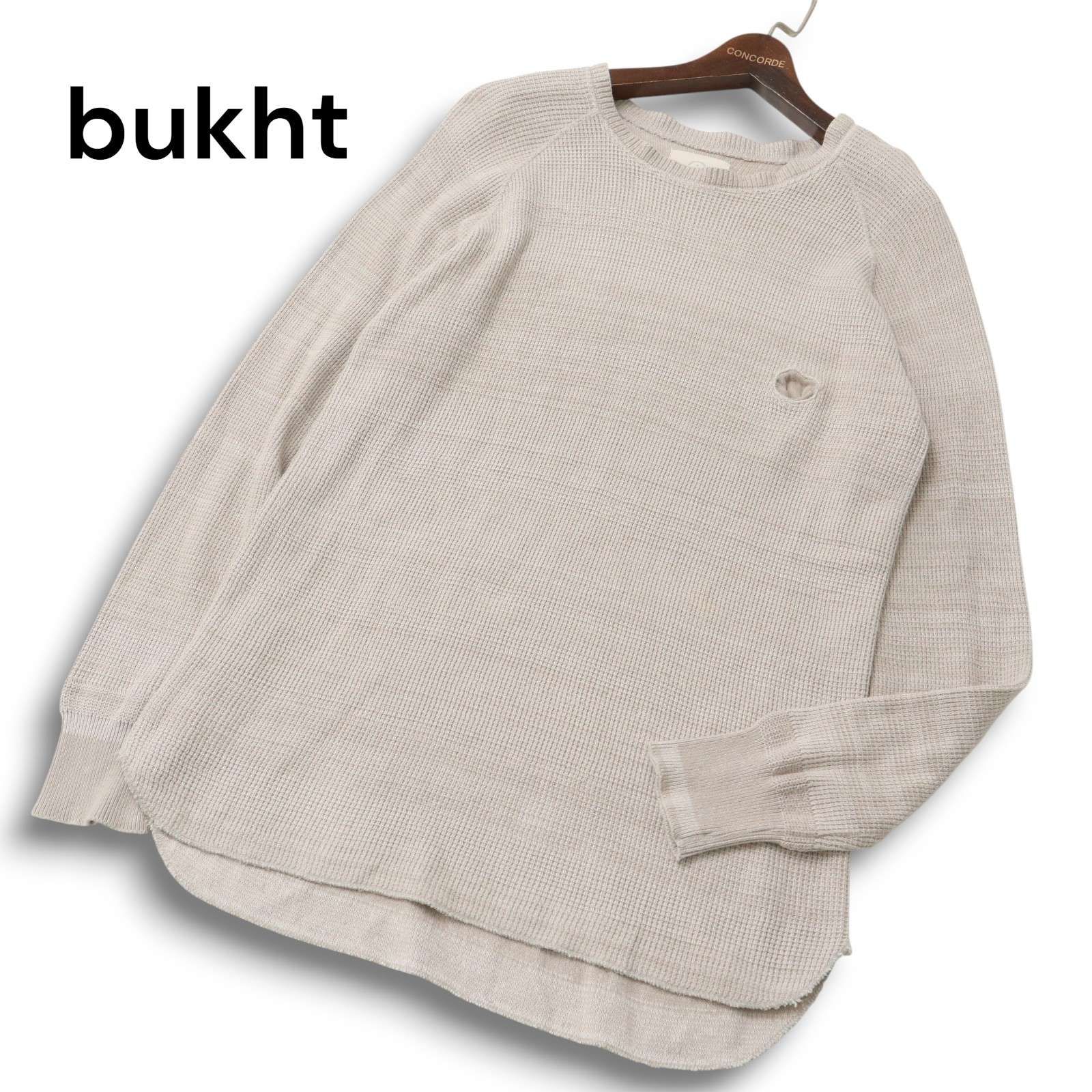 bukht ブフト 通年☆ ワッフル サーマル コットン ニット セーター Sz 