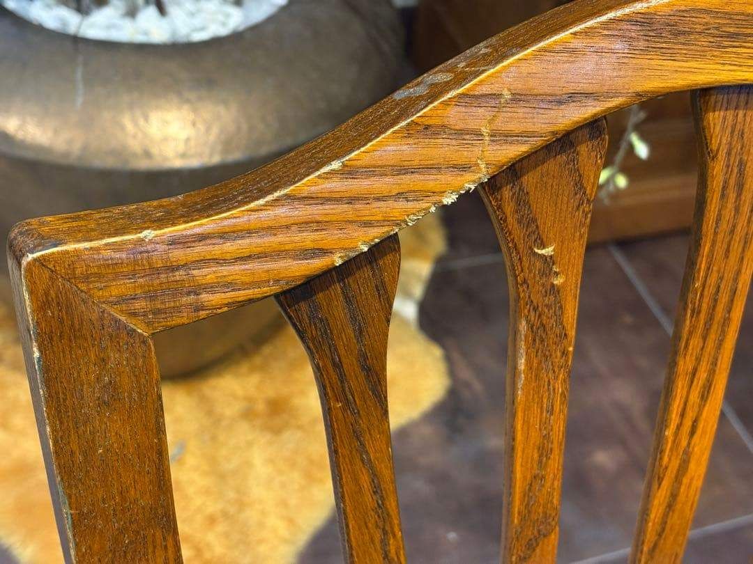 台湾製 オーク材 ダイニングチェア リビングチェア 食卓椅子 合皮