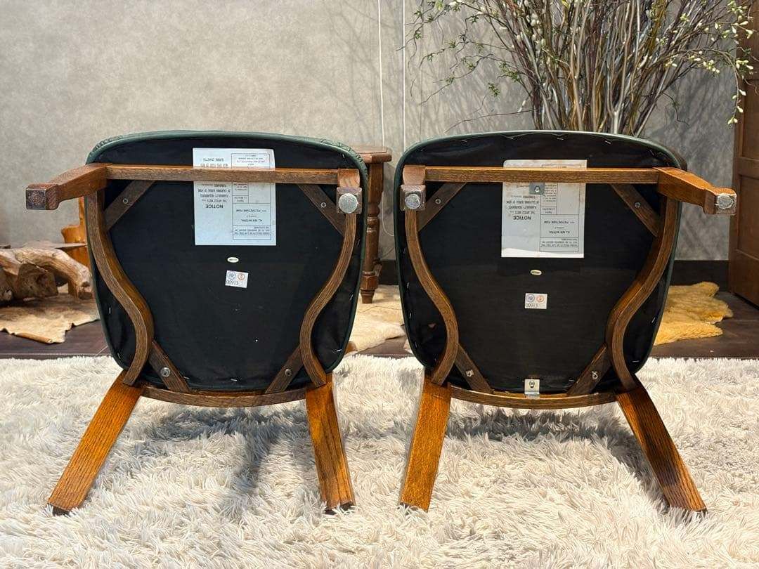 台湾製 オーク材 ダイニングチェア リビングチェア 食卓椅子 合皮