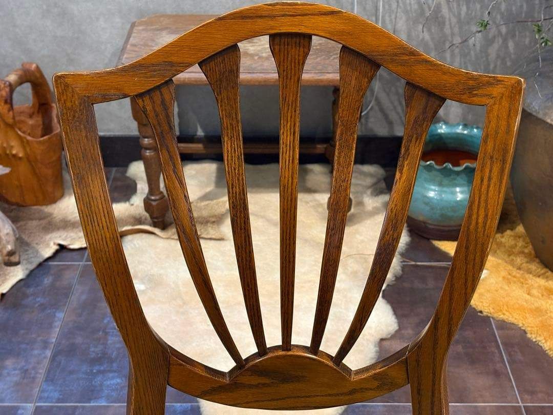 台湾製 オーク材 ダイニングチェア リビングチェア 食卓椅子 合皮