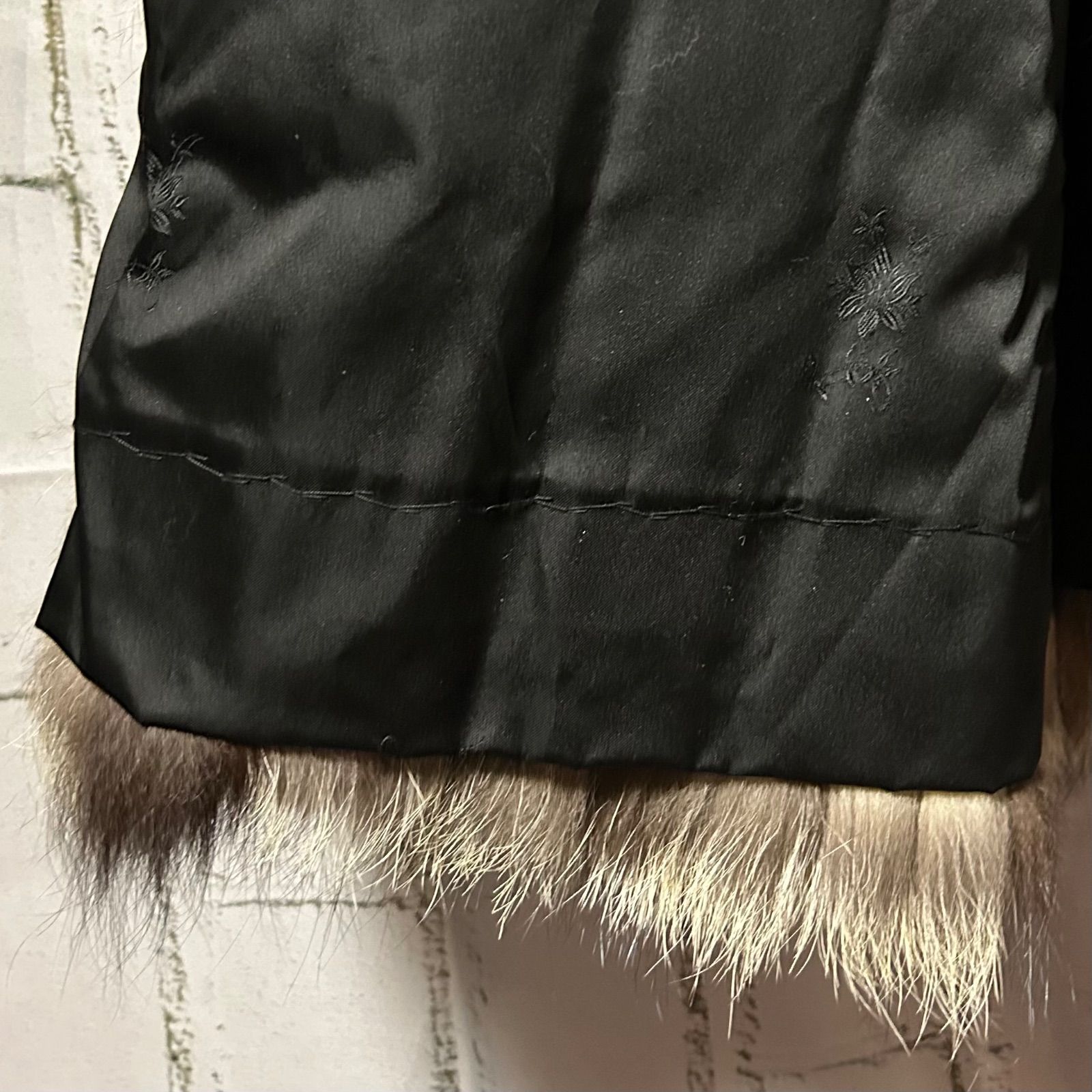 美品 フォックスファー ロングコート ミドル丈～ロング丈 シルバー