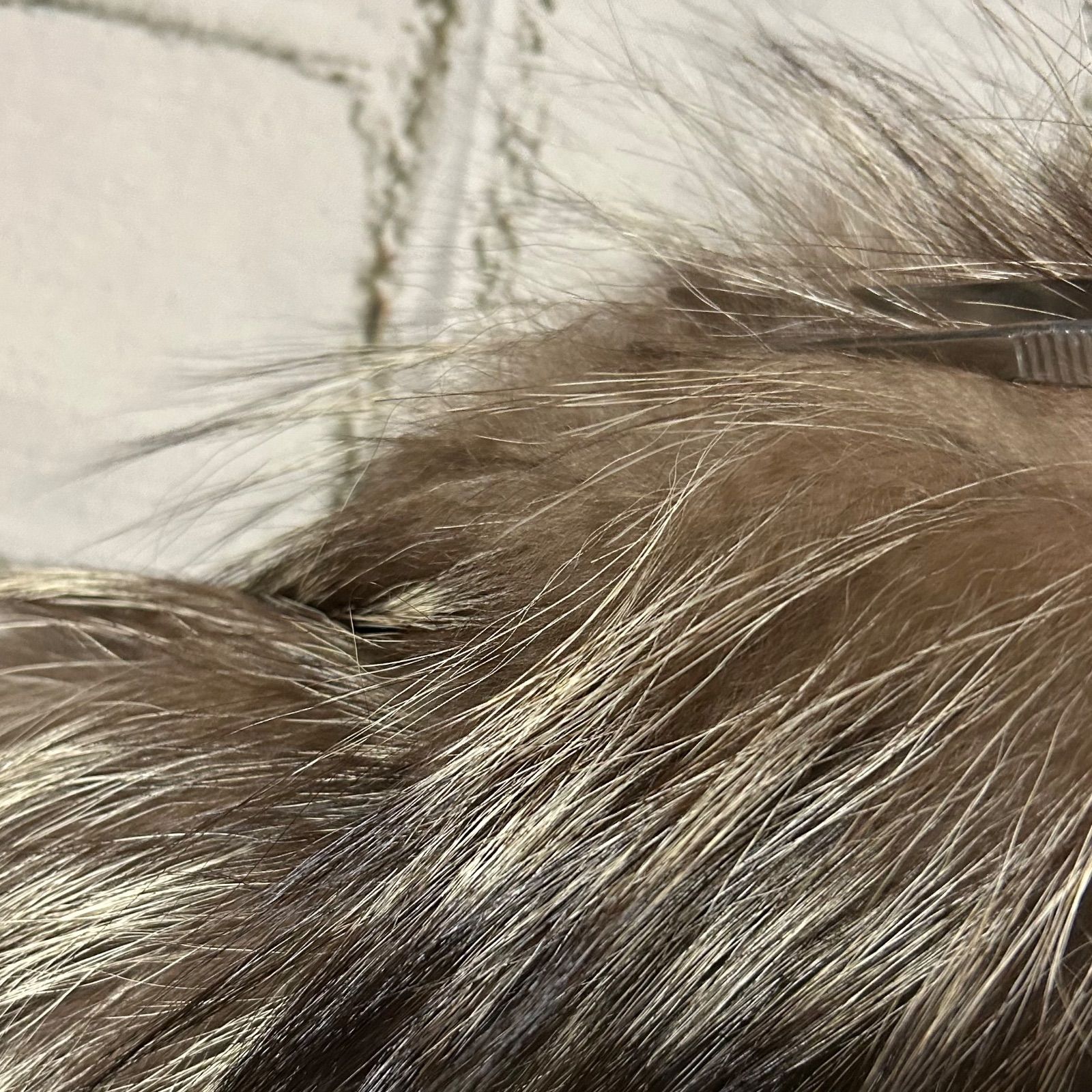 美品 フォックスファー ロングコート ミドル丈～ロング丈 シルバー