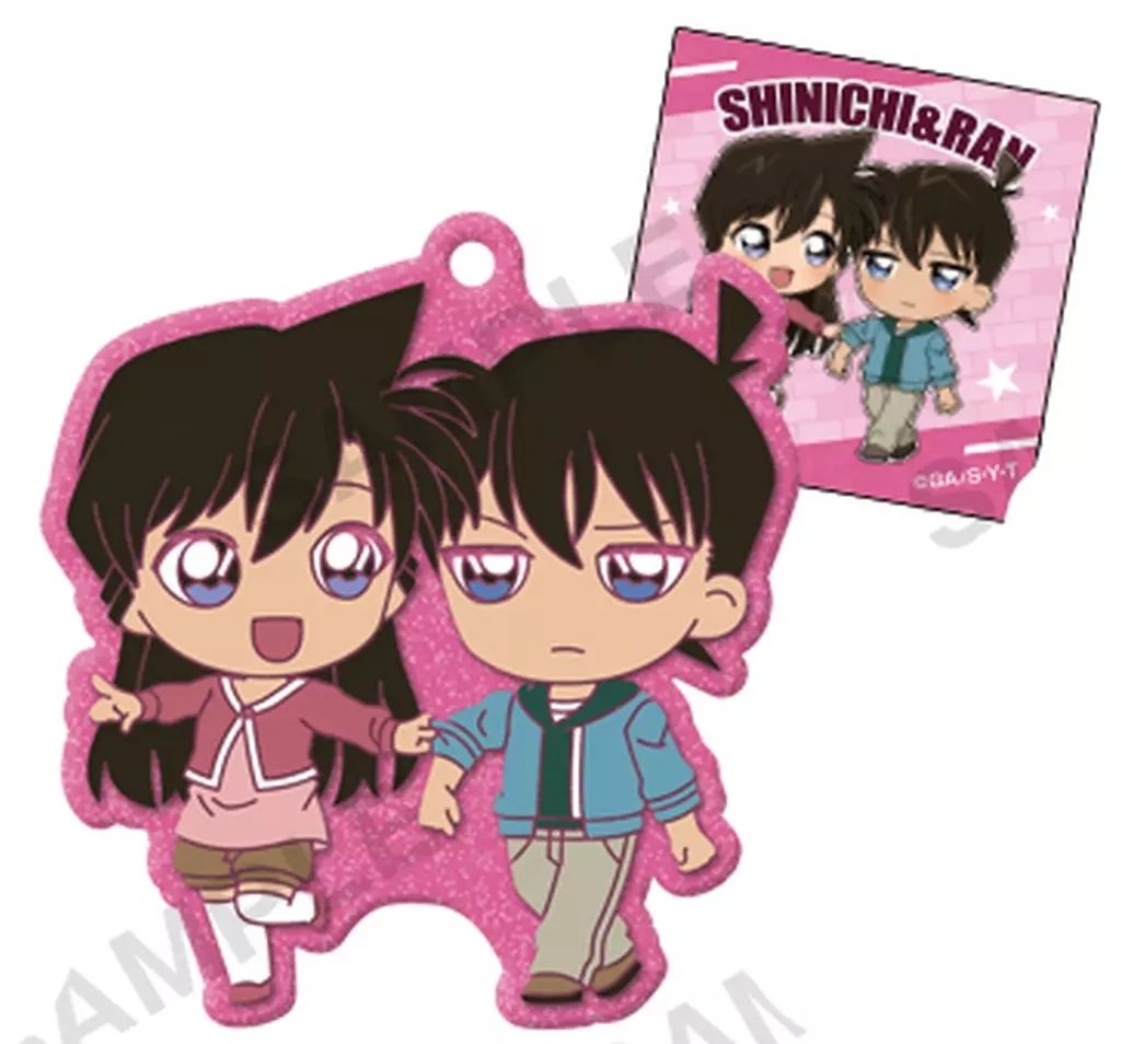 中古】ストラップ 工藤新一＆毛利蘭 「名探偵コナン きらりんラバー