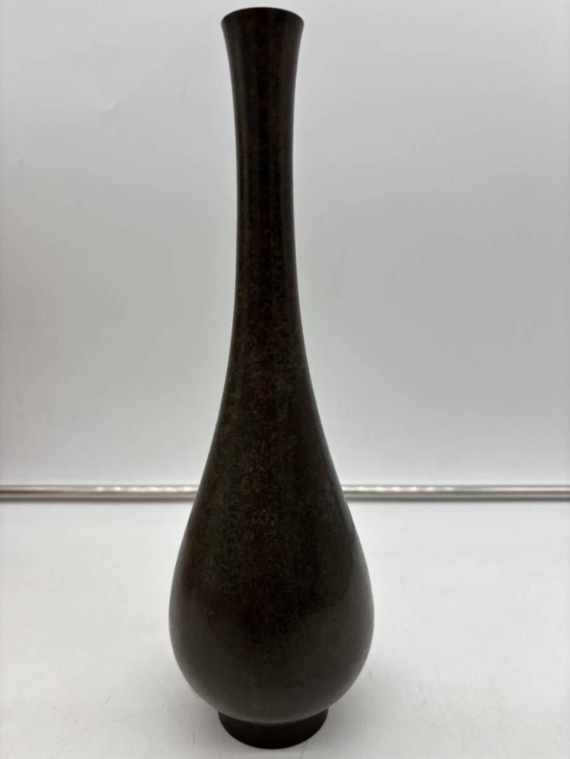 希少】一ノ瀬宗辰 胡銅 大名物写 大曽呂利 花入 宗辰造 花瓶 花器 花生