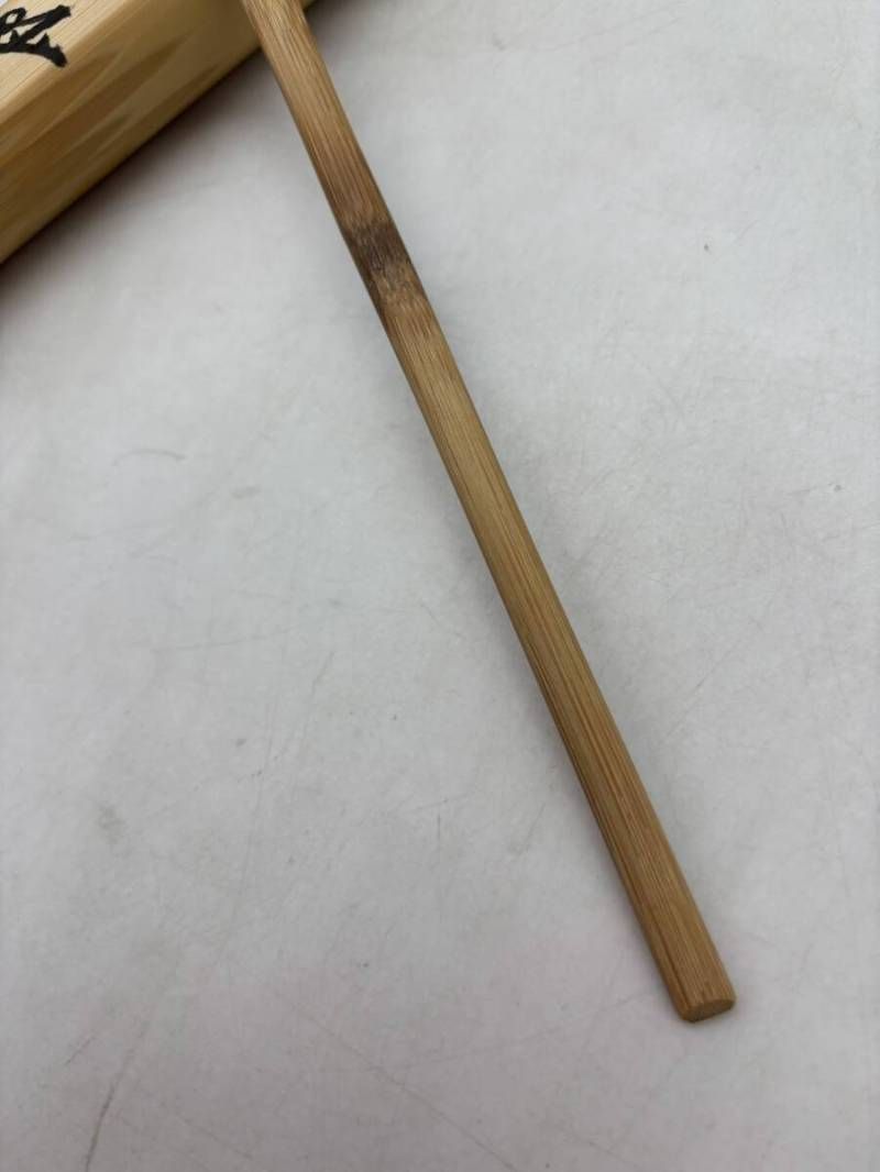 希少】自作茶杓 銘好日 茶杓 茶匙 茶器 竹製 木製 正眼寺 臨済宗妙心寺