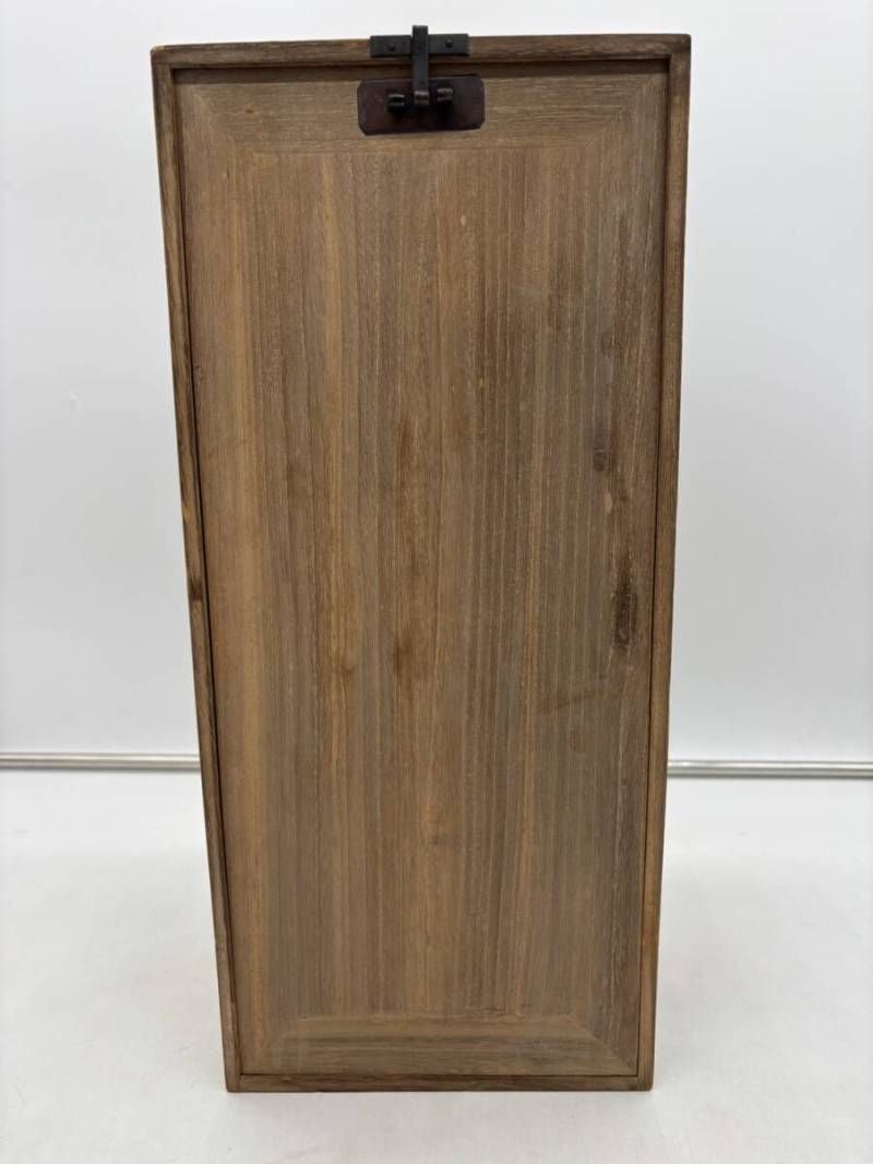 短冊箱(木箱付) 希少】短冊箱 旅箪笥 短冊棚 茶箱 茶棚 桐製 焼桐 桐木地 木製 野点