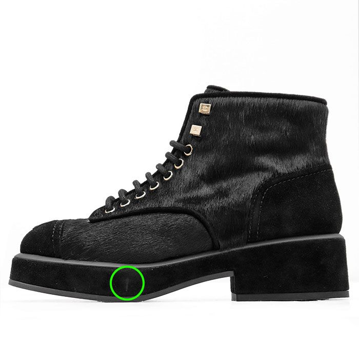 【美品】シャネル　コココクーン　ブーツ ラムスキン 黒×ボルドー　36.5 新品同様】CHANEL シャネル G39505 ブーツ ハラコ x スウェード