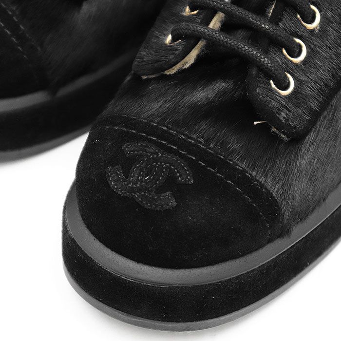 新品同様】CHANEL シャネル G39505 ブーツ ハラコ x スウェード