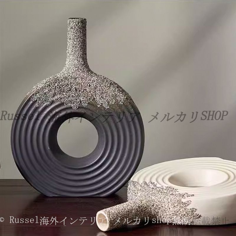 花瓶 ドーナツ型 中空 デザイン アート 和モダン おしゃれ インテリア