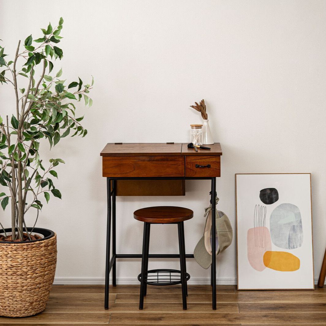 ♪天然木 アンティーク調 ドレッサーセット(ドレッサー&スツール) 鏡台