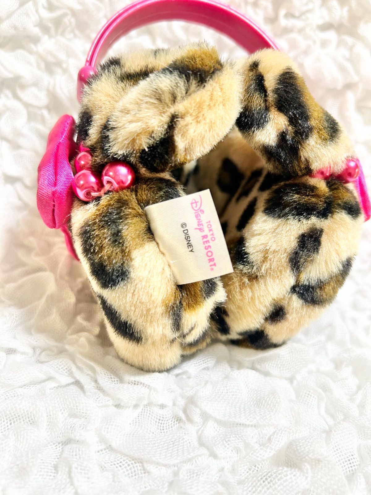 ミニー ヒョウ柄 イヤーマフ 耳当て ピンク リボン レオパード 東京