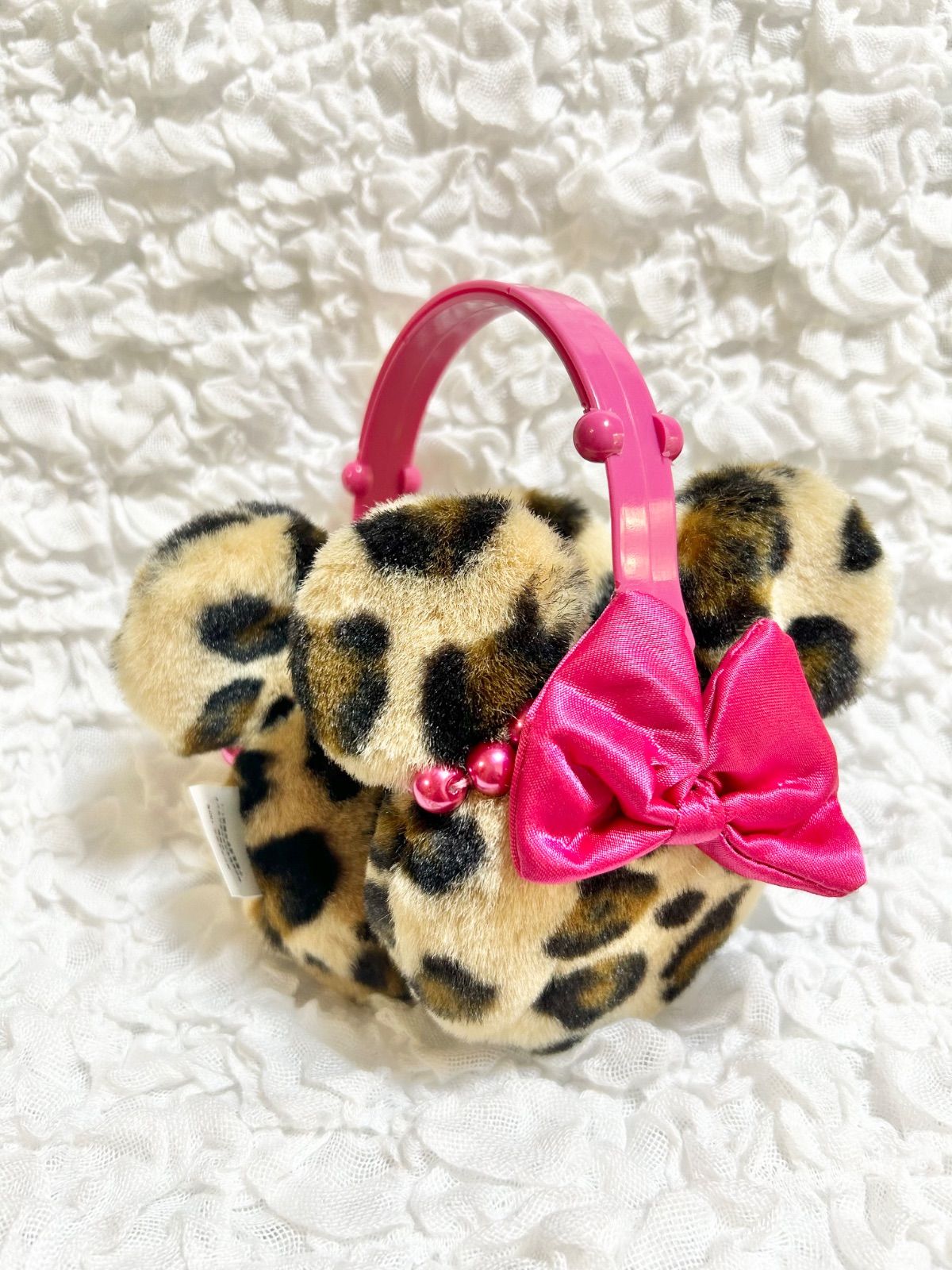 ミニー ヒョウ柄 イヤーマフ 耳当て ピンク リボン レオパード 東京