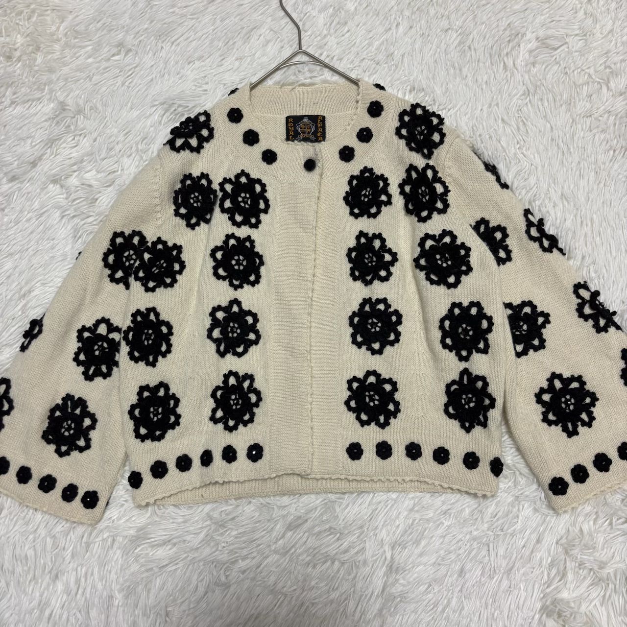 ROYAL ALPACA ロイヤルアルパカ】ハンドニット カーディガン M