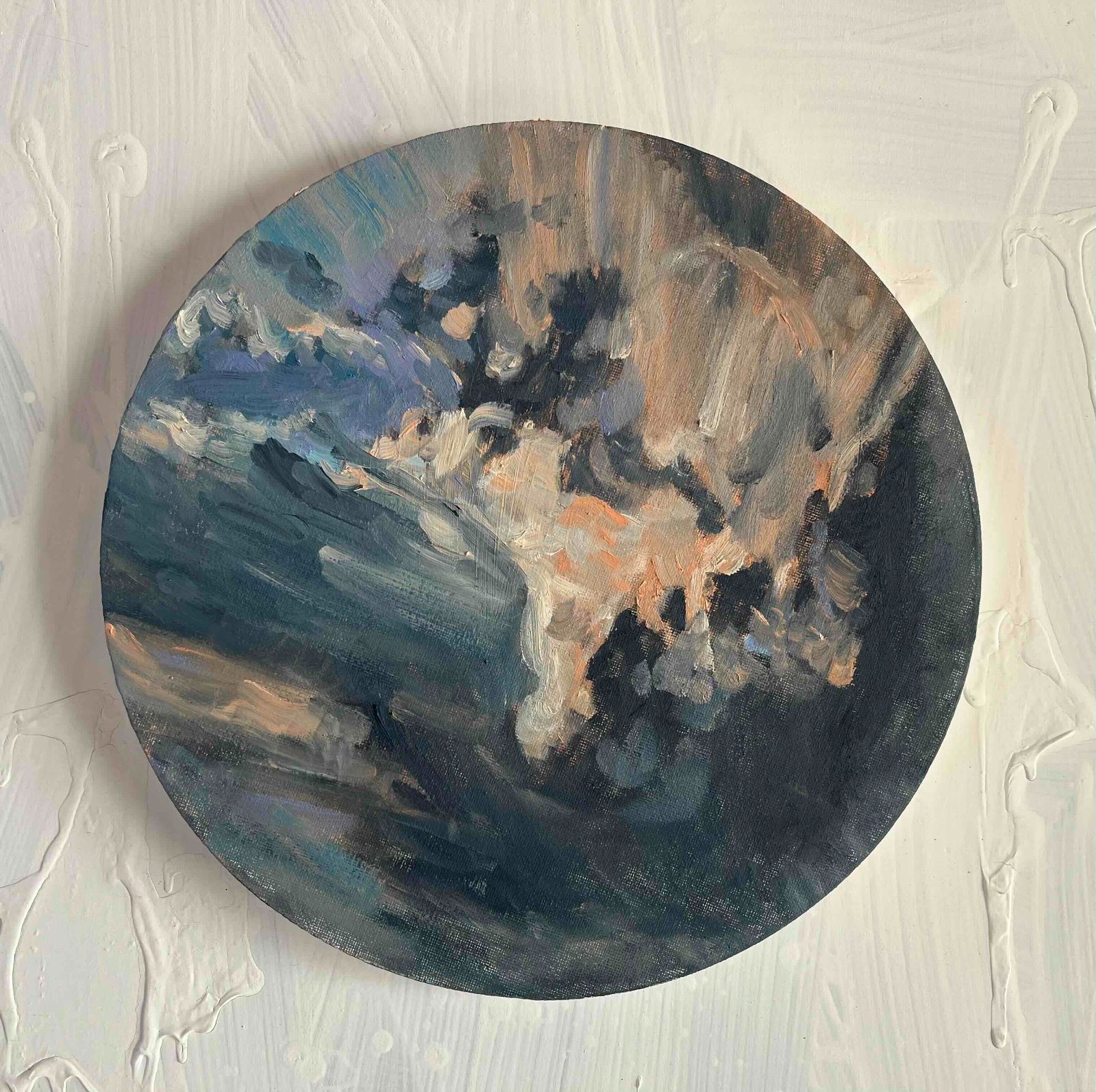 直径25㎝「夕空」油彩・絵画・原画・丸形 直径25㎝「夕空」油彩・絵画・原画・丸形 原画・丸形・直径25㎝「夕空」