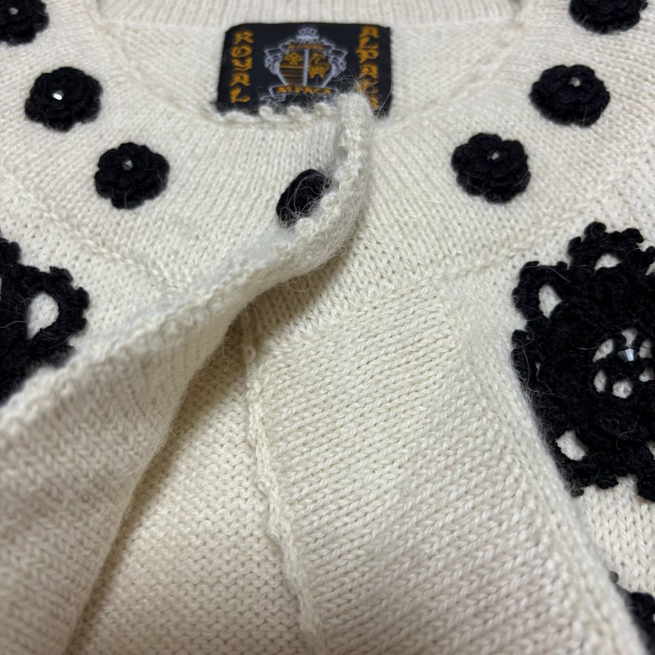 ROYAL ALPACA ロイヤルアルパカ】ハンドニット カーディガン M