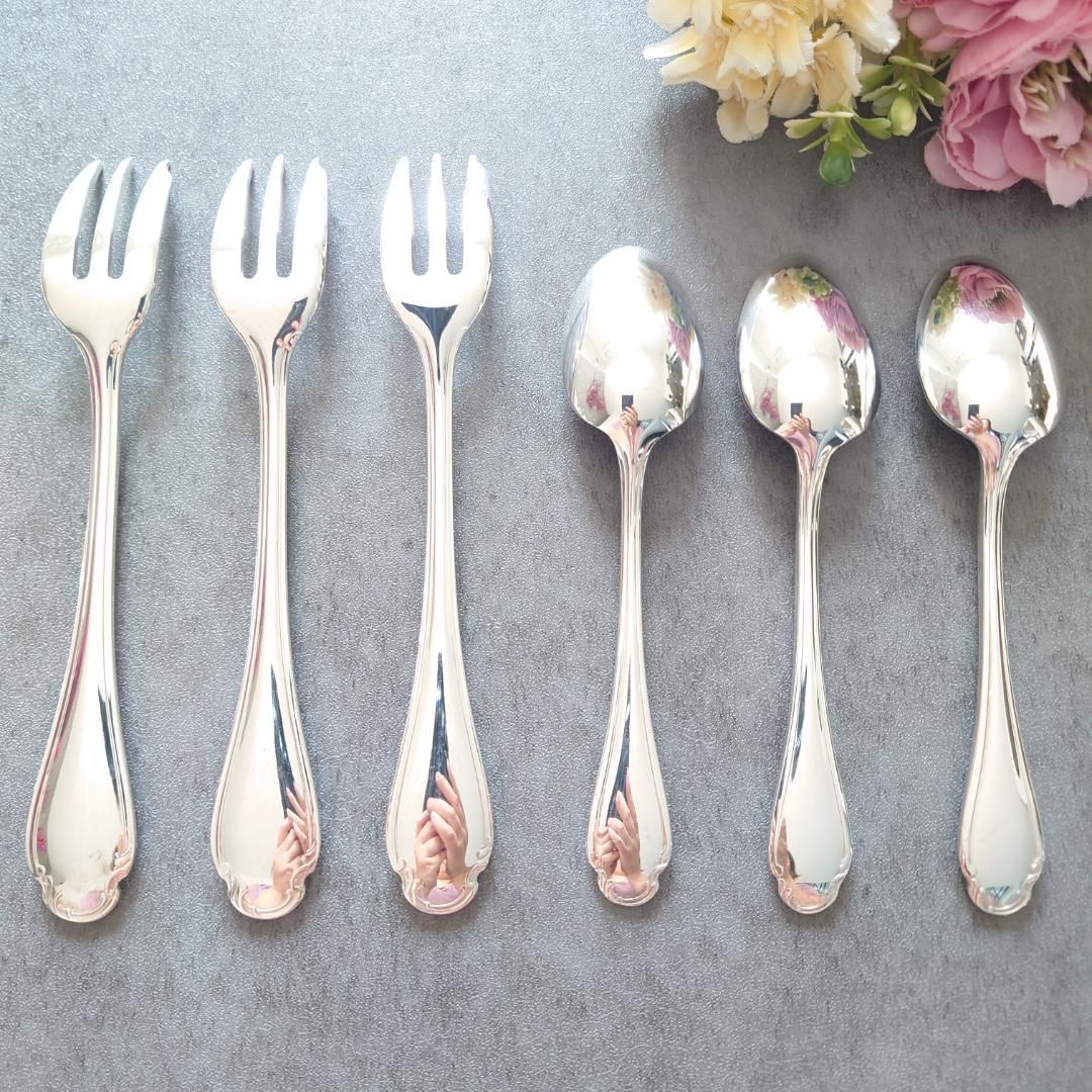 希少 美品 クリストフル ポンパドール ケーキフォーク コーヒー