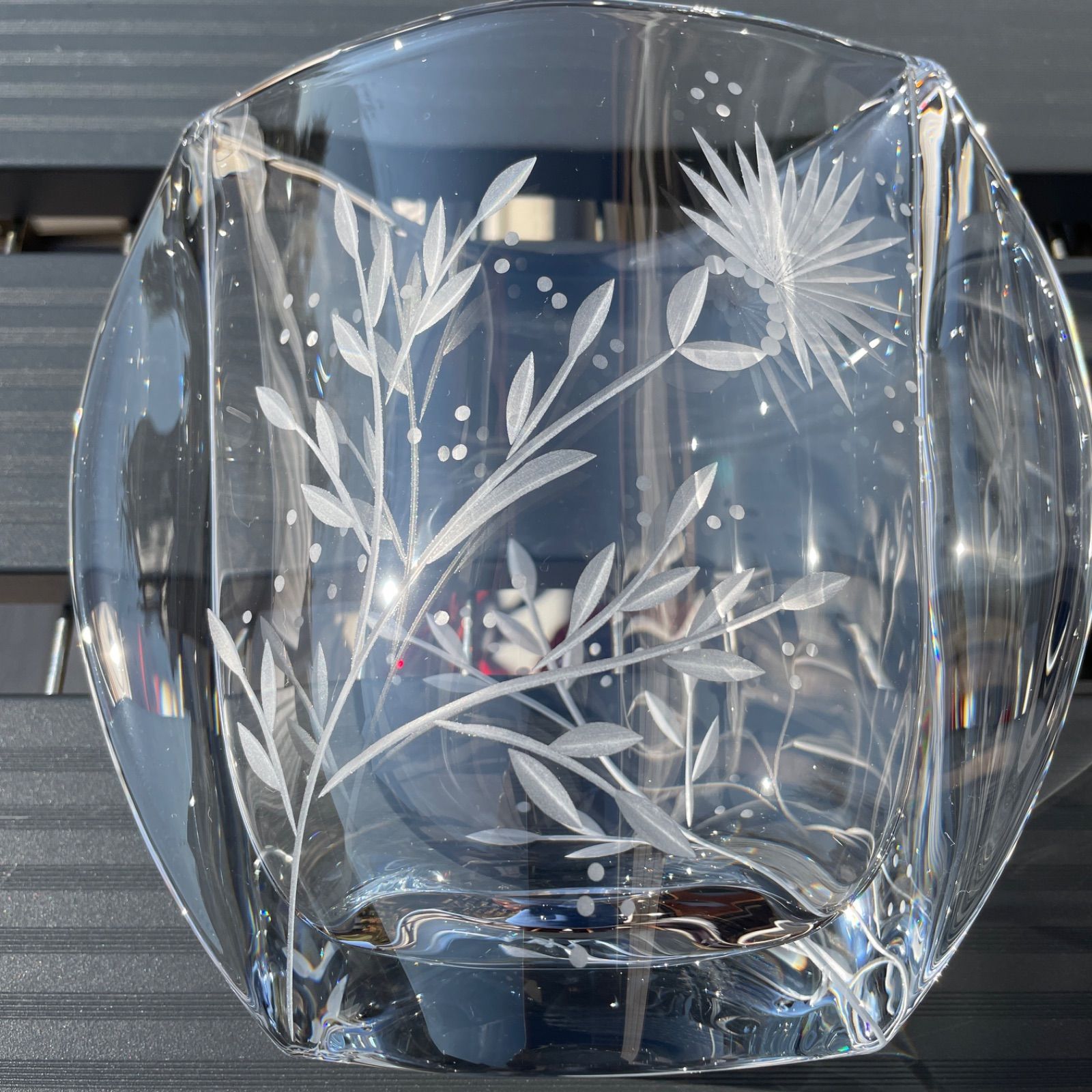 ちかちゃん ボヘミアングラス チェコスロバキア製 豪華花瓶 ちかちゃん ボヘミアングラス チェコスロバキア製 豪華花瓶 ちかちゃん