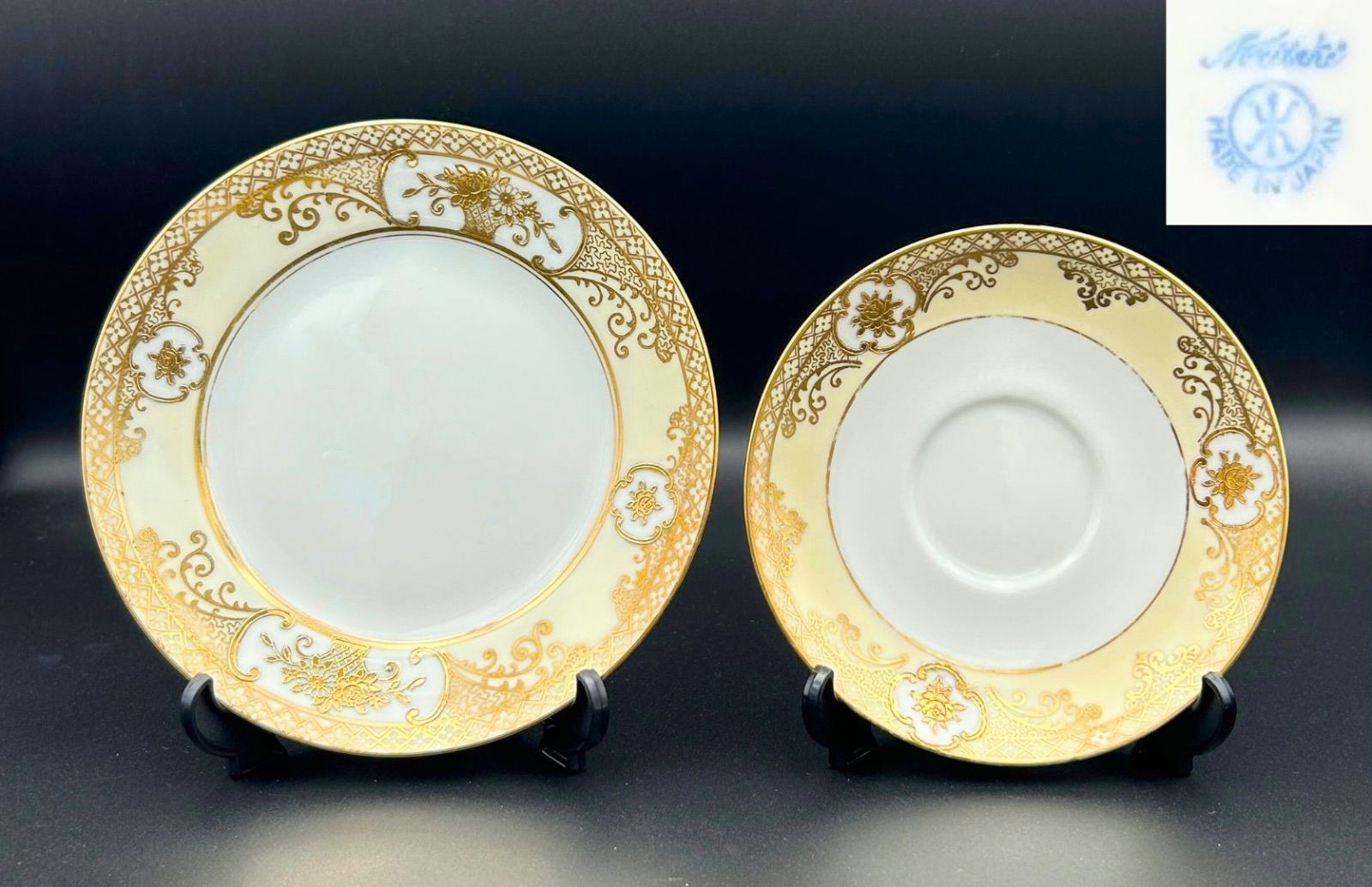 希少】オールドノリタケ（ソーサー＆プレート）マルキ印 里帰り