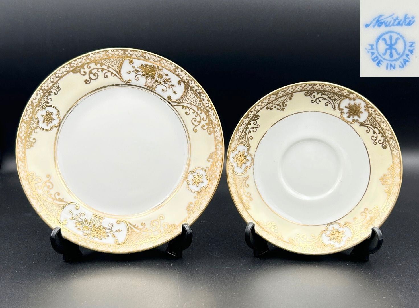 希少】オールドノリタケ（ソーサー＆プレート）マルキ印 里帰り