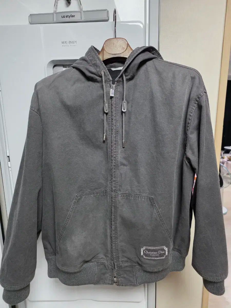 クリスチャン ディオール フード ジップアップ ジャケット グレー 女性