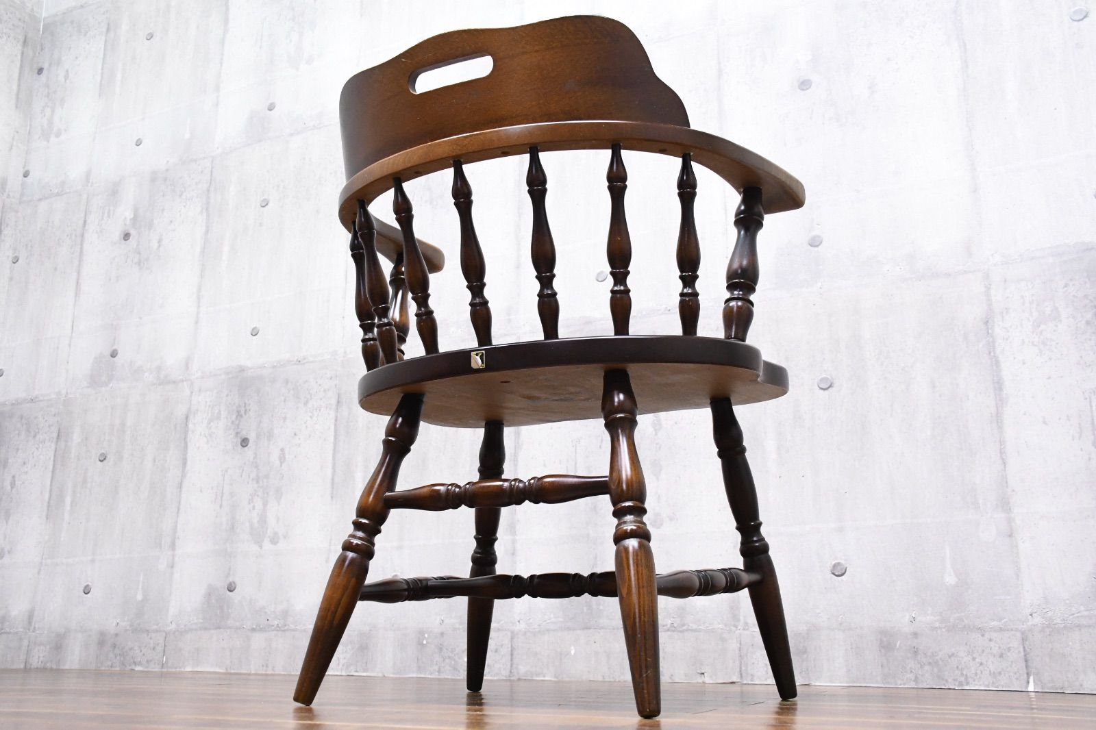 【良品】 キツツキ/アームウィンザーチェア_A　飛騨産業　籐タイプ　ヴィンテージ 良品】 キツツキ/アームウィンザーチェア_A 飛騨産業 籐タイプ