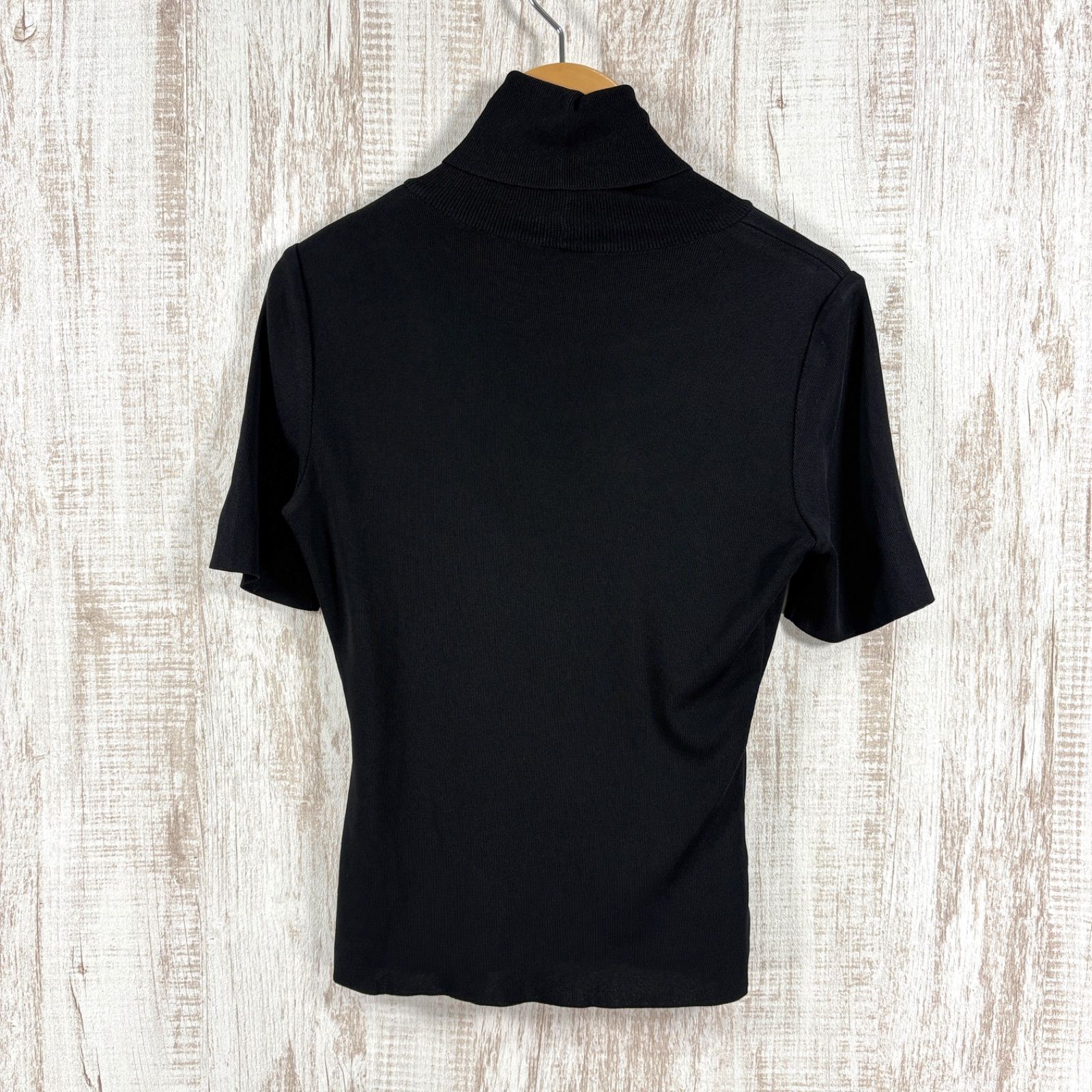 FOXEY フォクシー タートルネック ニット ストレッチ 半袖 ブラック M