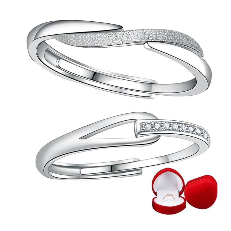 Sライン 馬蹄 5 A級 結婚指輪 ダイヤモンドたっぷりリング サイズが自由に調整できる ペアー セット 女性 メンズ プレゼント czダイヤモンド 贈り物 記念日 全品ギフトラッピング