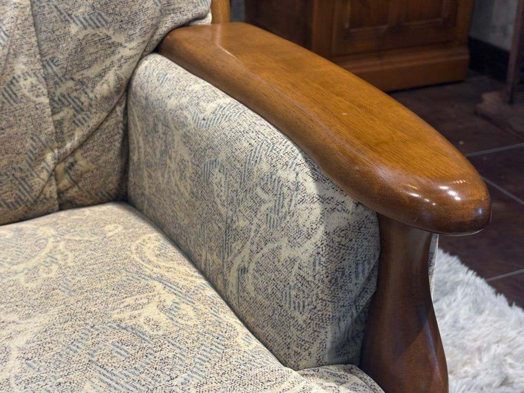 2人掛けソファ 2Pソファ ファブリック生地 アンティーク ビンテージ nZ