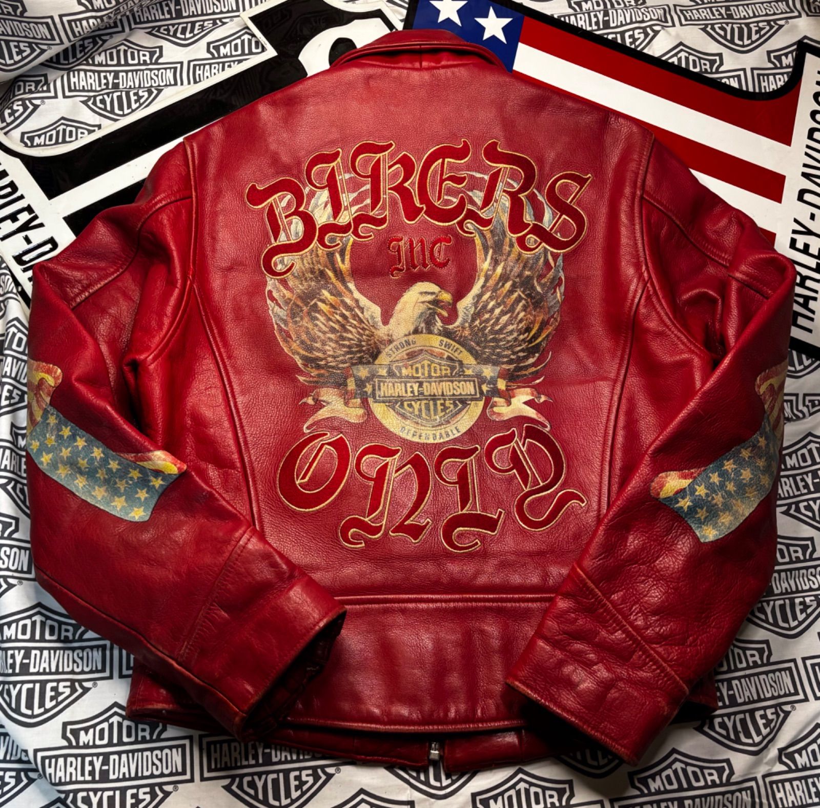 美品 ハーレーダビッドソン　シングルライダース　カウハイド ⭐️【稀少モデル】美品❗️Harley-Davidson ハーレーダビッドソン