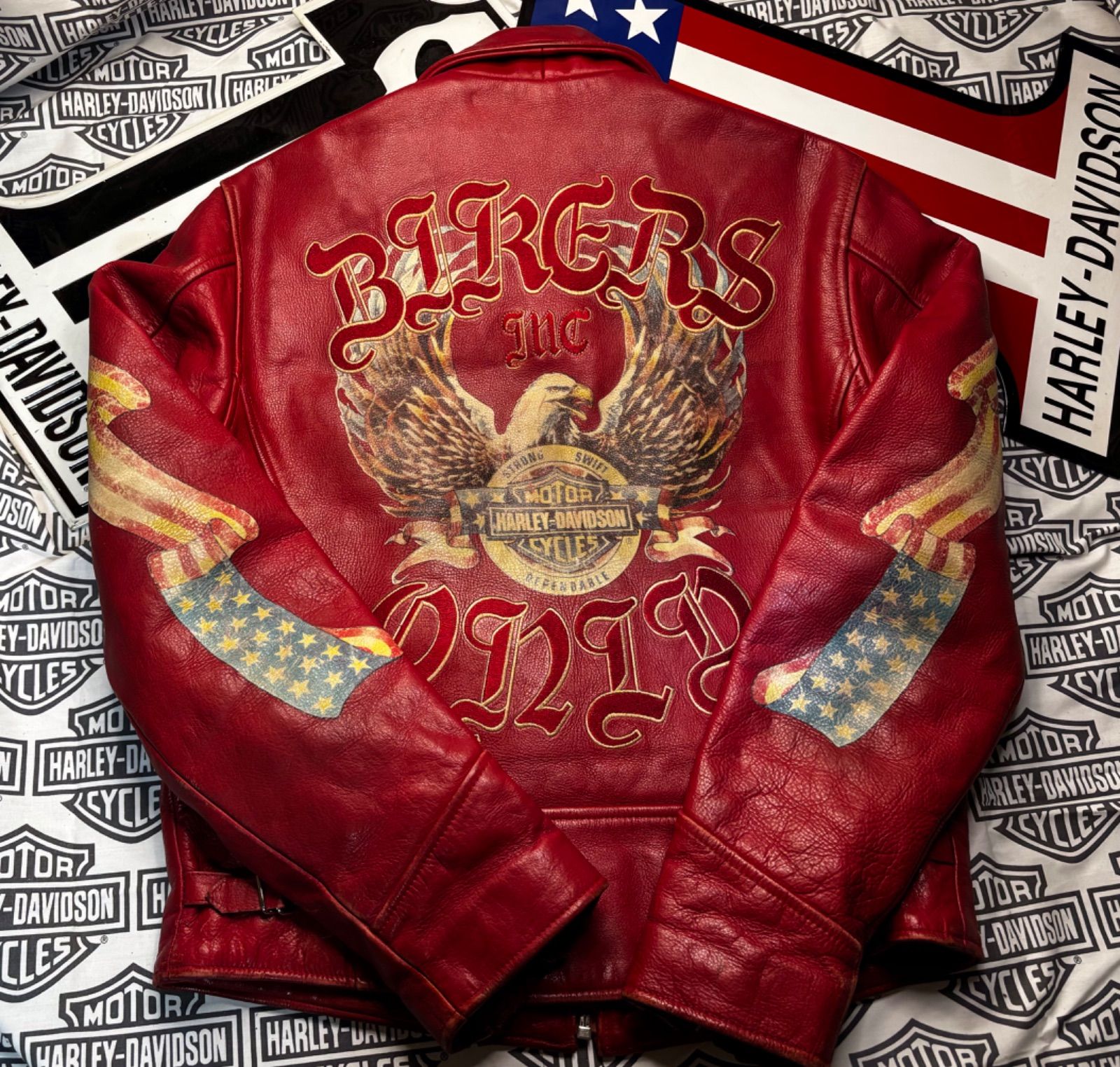 美品 ハーレーダビッドソン　シングルライダース　カウハイド ⭐️【稀少モデル】美品❗️Harley-Davidson ハーレーダビッドソン