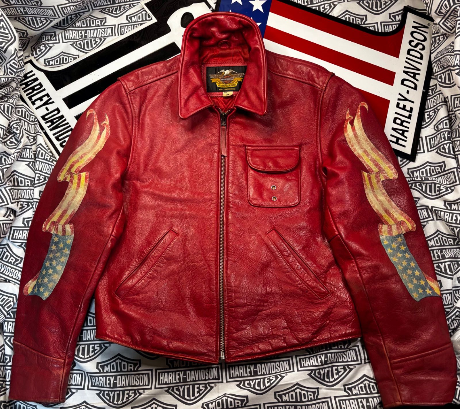 ⭐️ハーレーダビッドソン⭐️カウハイド本革ジャケット⭐️本革製切抜き刺繍レアモデル⭐️ 75SdWwj7jnWxWeZgWjh3ES.jpg@jpg