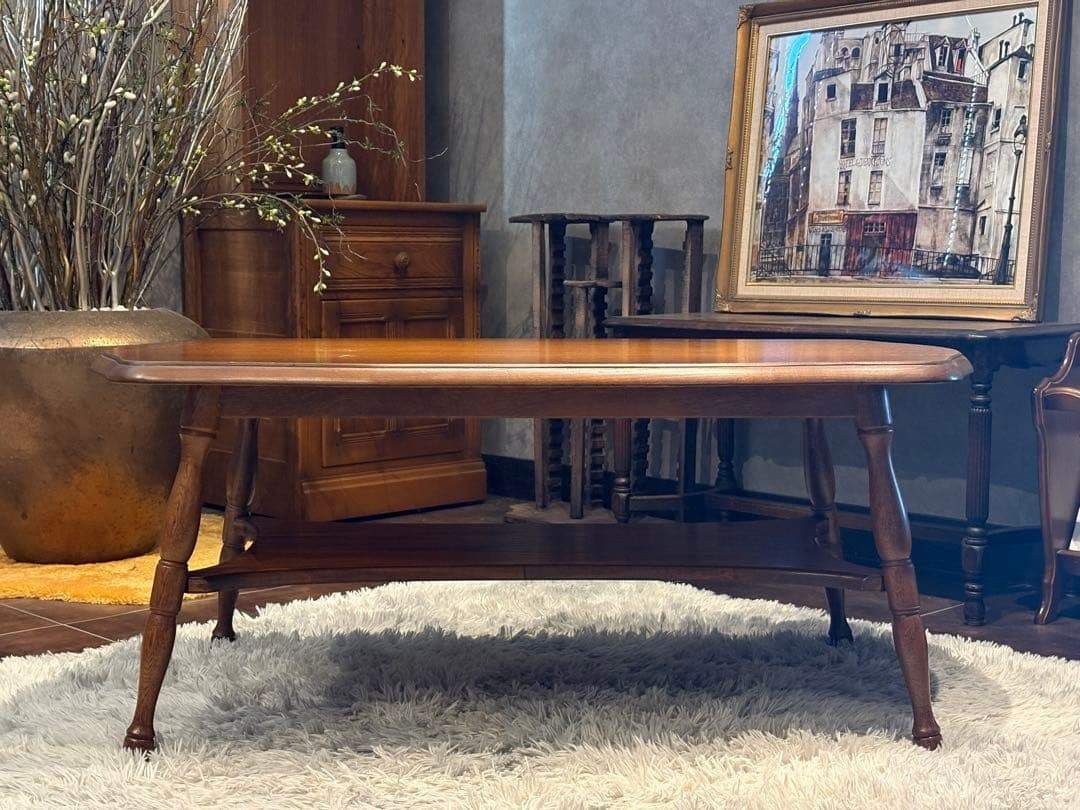 コスガ(KOSUGA)　ヴィンテージ　センターテーブル コスガ / KOSUGA ガラス天板ローテーブル チーク材 ヴィンテージ