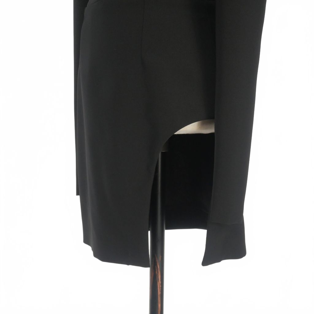 【中古】ディースクエアード DSQUARED2 23AW ICON Crepe Cady アシンメトリードレス ワンピース 長袖 38 ブラック 黒 ディースクエアード DSQUARED2 23AW ICON Crepe Cady アシンメトリー