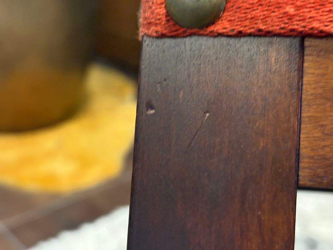 アンティーク ダイニングチェア リビングチェア ファブリック リベット