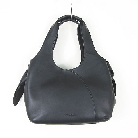 新品　黒 レザー ハンドバッグ 　森英恵　HANAE MORI 新品】HANAE MORI ハナエモリ 森英恵 ハンドバッグ ブラック - メルカリ