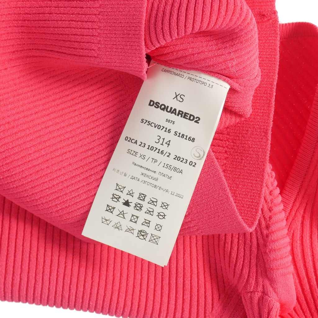 ディースクエアード DSQUARED2 23AW スクエアネック リブニットドレス