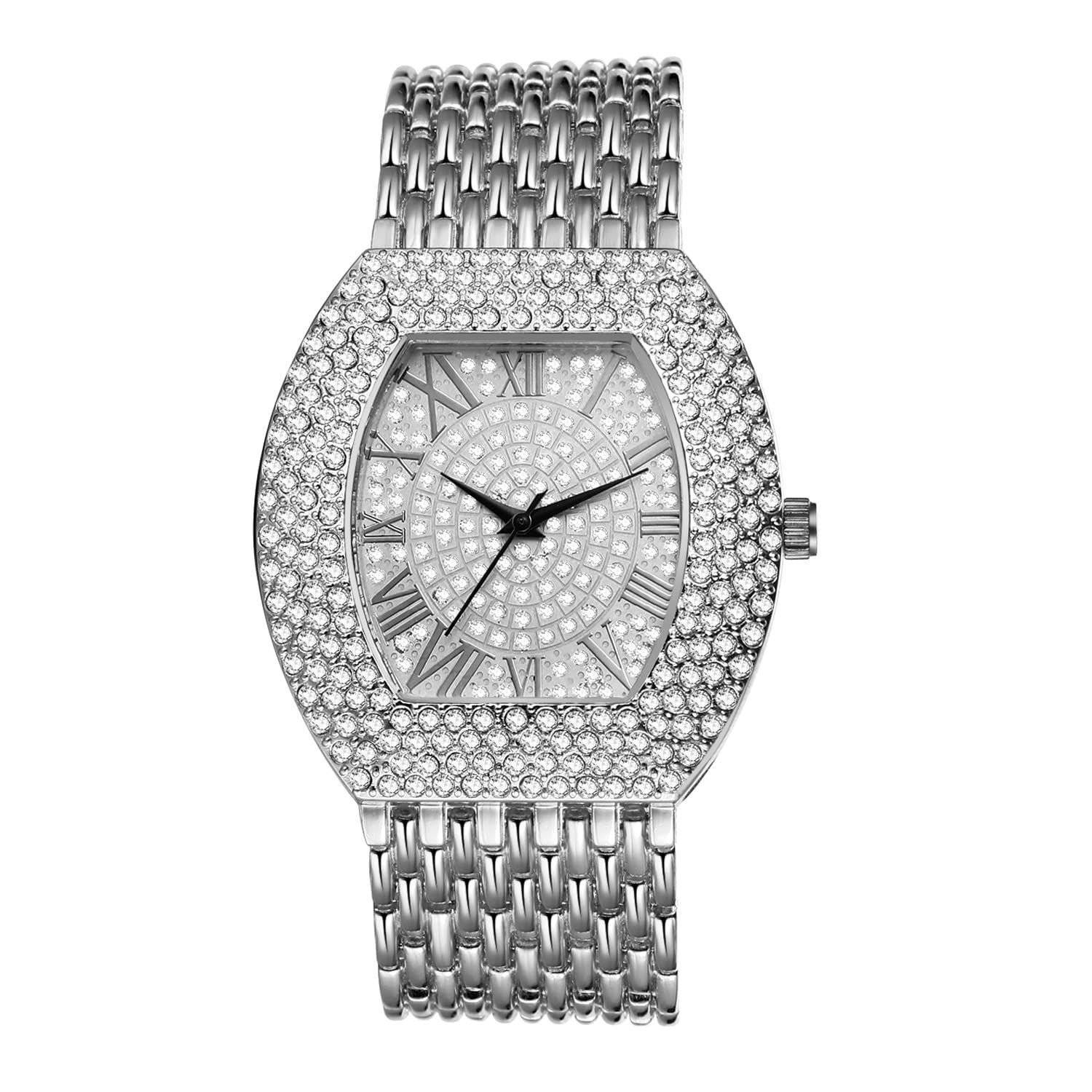 腕時計 メンズ レディース ダイヤ アナログ 人気 おしゃれ ステンレスベルト スクエアウォッチ 防水 シルバー カジュアル ビジネス ファッションウォッチ メンズ レディース アクセサリー 