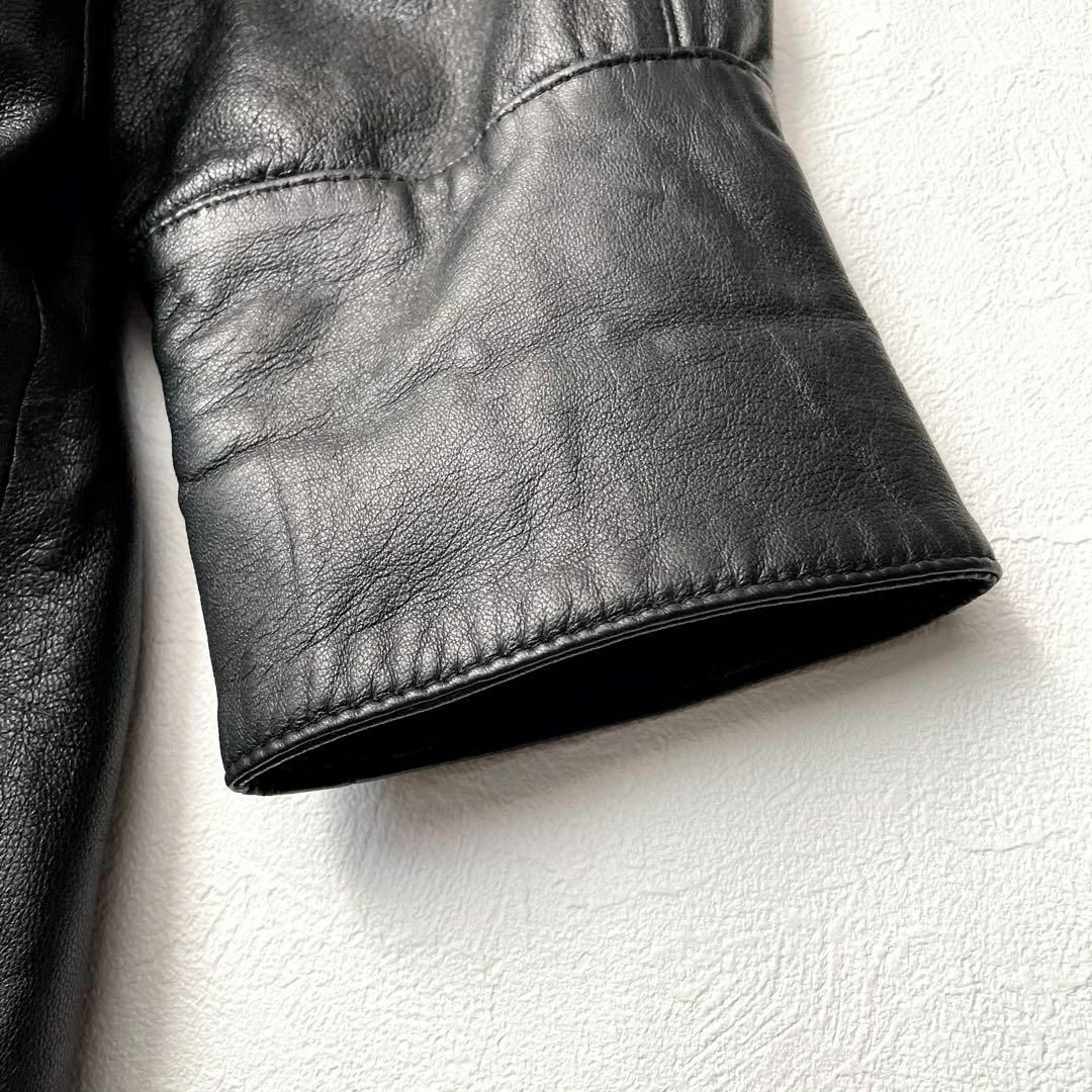 90s ヴィンテージ レザージャケット ダブル 本革 裏地 ペイズリー柄