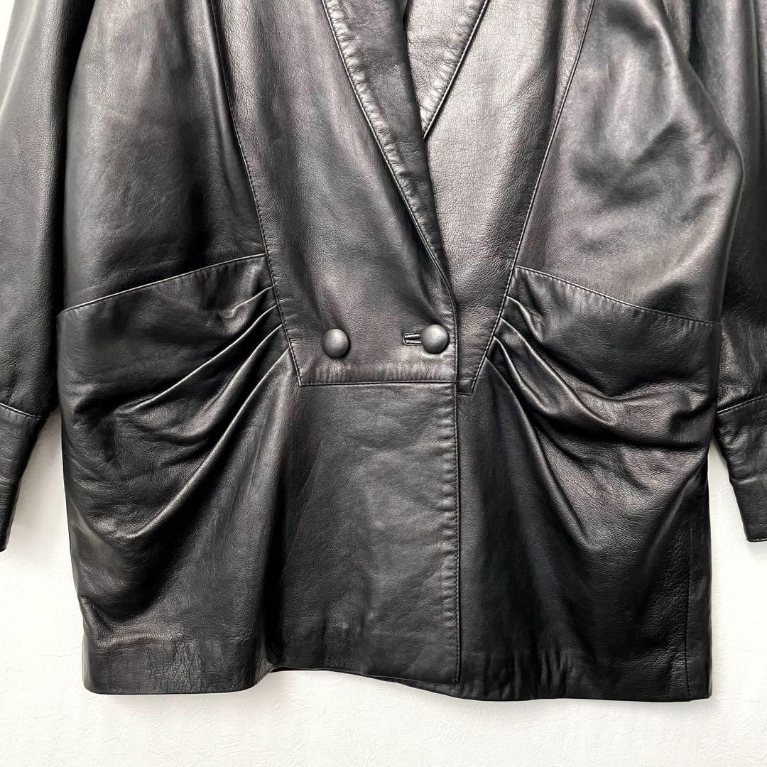 90s ヴィンテージ レザージャケット ダブル 本革 裏地 ペイズリー柄