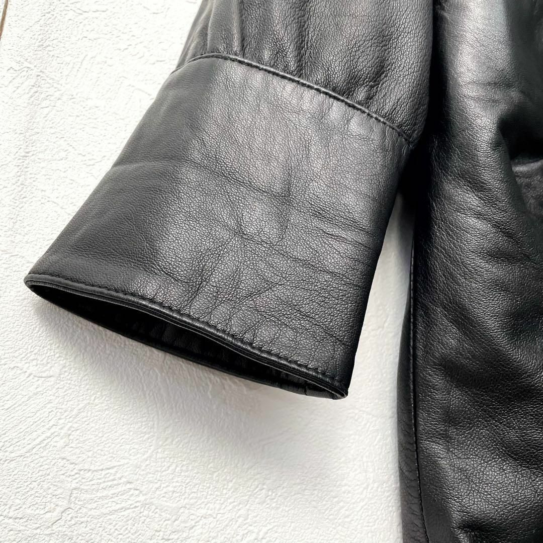 90s ヴィンテージ レザージャケット ダブル 本革 裏地 ペイズリー柄