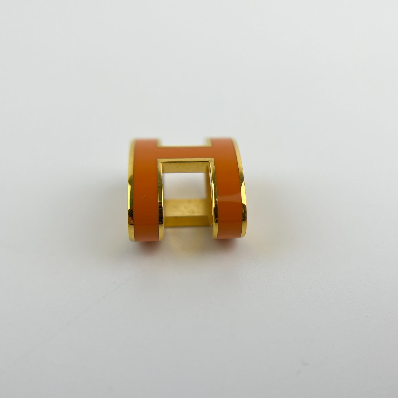 HERMES ポップアッシュH ネックレス　オレンジ×ゴールド エルメス ポップアッシュH ネックレス GP×925 6.4g ゴールド×オレンジ