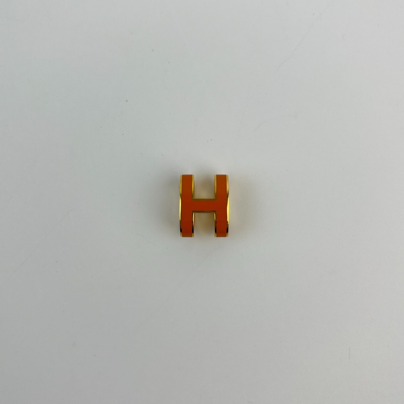 HERMES ポップアッシュH ネックレス　オレンジ×ゴールド ポップH ネックレス ペンダント ポップアッシュ ミニ オレンジ