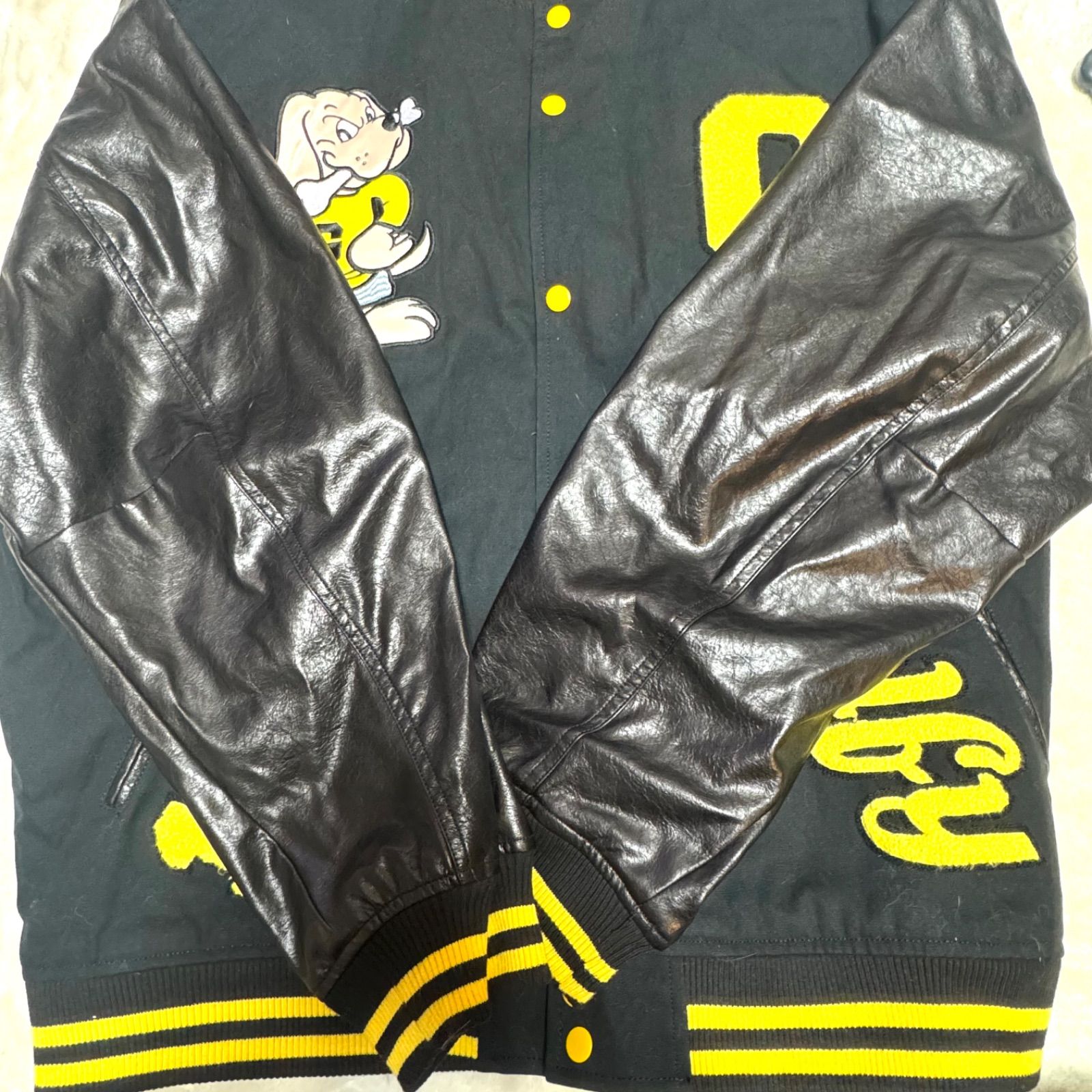 GALFY ガルフィー Y2K archive スタジアムジャンパー 袖レザー サガラ