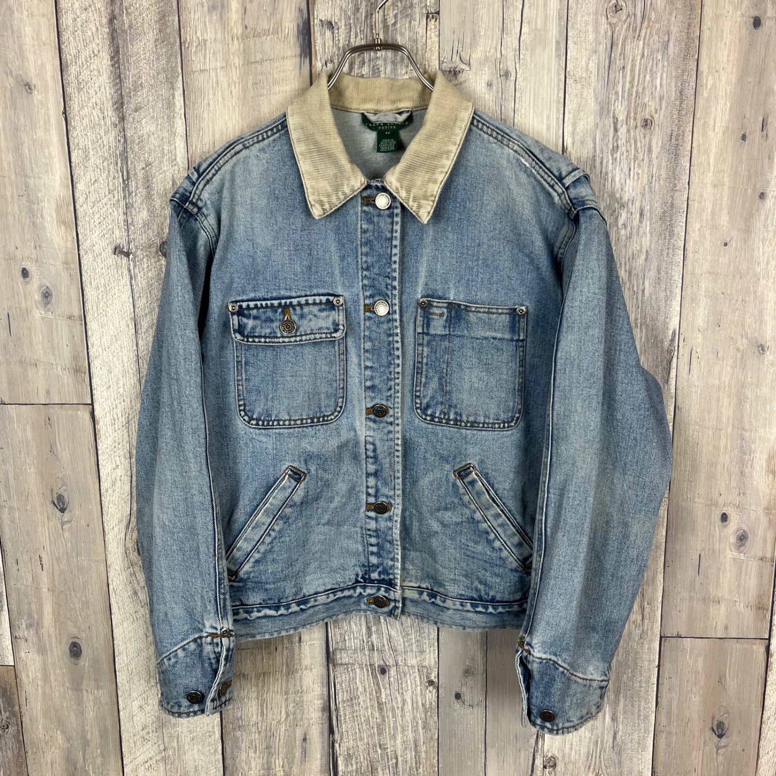 LAUREN RALPH PETITE ローレン ラルフローレン 襟 コーデュロイ Gジャン デニムジャケット レディース M サイズ