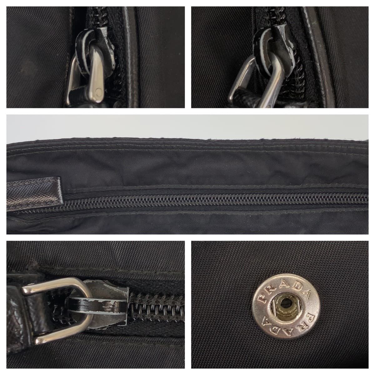 PRADA プラダ テスート 三角ロゴ 男女兼用 ブラック 黒 シルバー金具