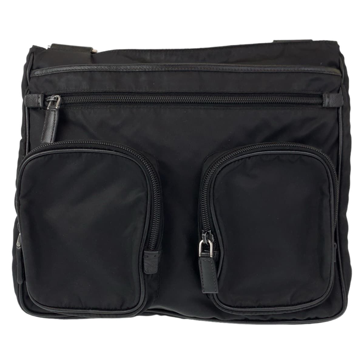 PRADA プラダ テスート 三角ロゴ 男女兼用 ブラック 黒 シルバー金具