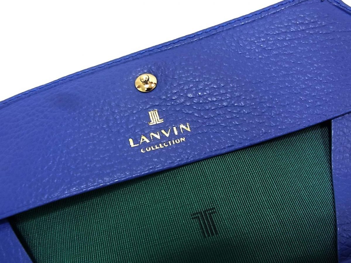 新品◆LANVIN COLLECTION ランバン ラブレーパース  ギャルソン型 長財布 レザーウォレット 牛革 ラインストーン レディース 新品◇LANVIN COLLECTION ランバン ラブレーパース ギャルソン型 長