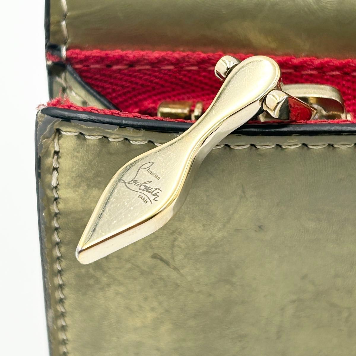 Christian Louboutin マカロン スパイクスタッズ 三つ折り財布 クリスチャンルブタン スパイク マカロン コンパクトウォレット 財布