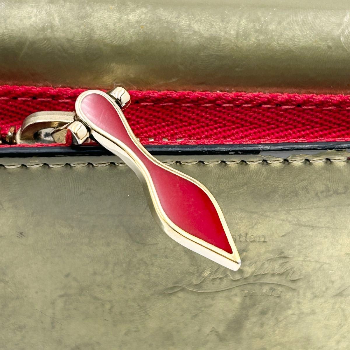 クリスチャン ルブタン マカロン ゴールド スタッズ 三つ折り財布 Christian Louboutin クリスチャンルブタン マカロン ゴールド