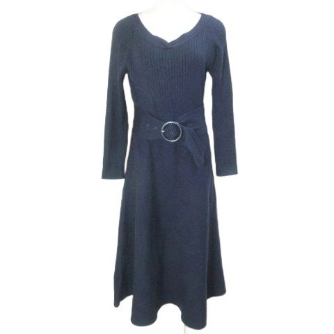 マイストラーダ Mystrada ニットワンピース ロング 7分袖 Vネック